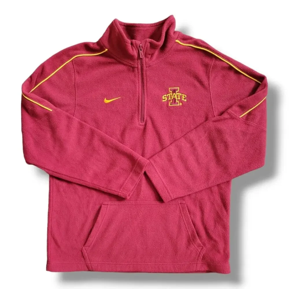 Nike Iowa State Quarter Zip Fleece Size 16-18 Red Gold Cyclones